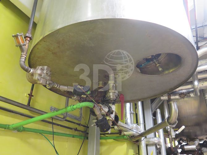 base of a 1000 litre jacketed stainless mixing vessel