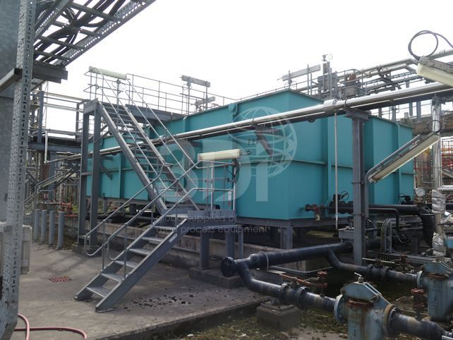 side image of 116400 litre settlement tanks in situ