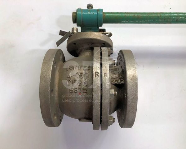 image of kitz 150 utbzm-fs flanged ball valve dn100