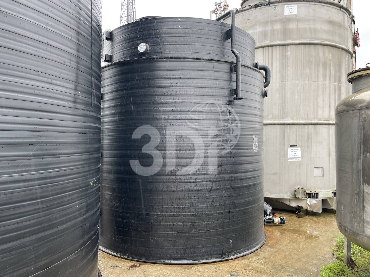 rear image of a 21,250 litre chem resist bunded storage tank