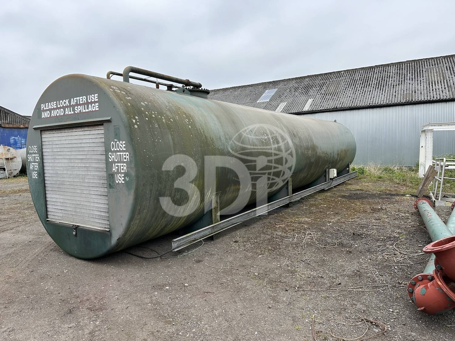 near side image of a used 50000 litre cookson & zinn bunded fuel tank