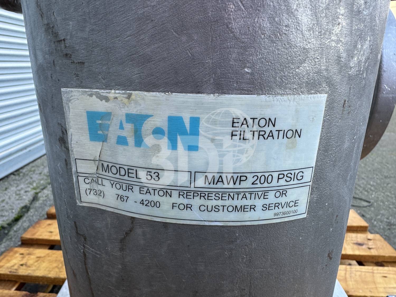 nameplate of a eaton model 53 duplex strainer