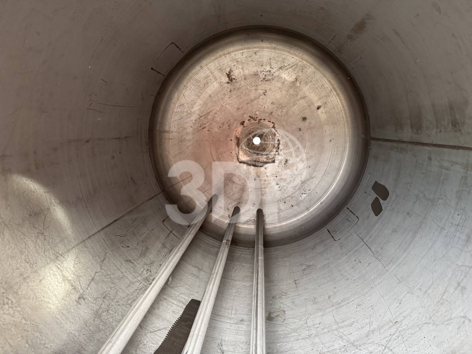 internal photo of a 9750 litre stainless steel storage tank