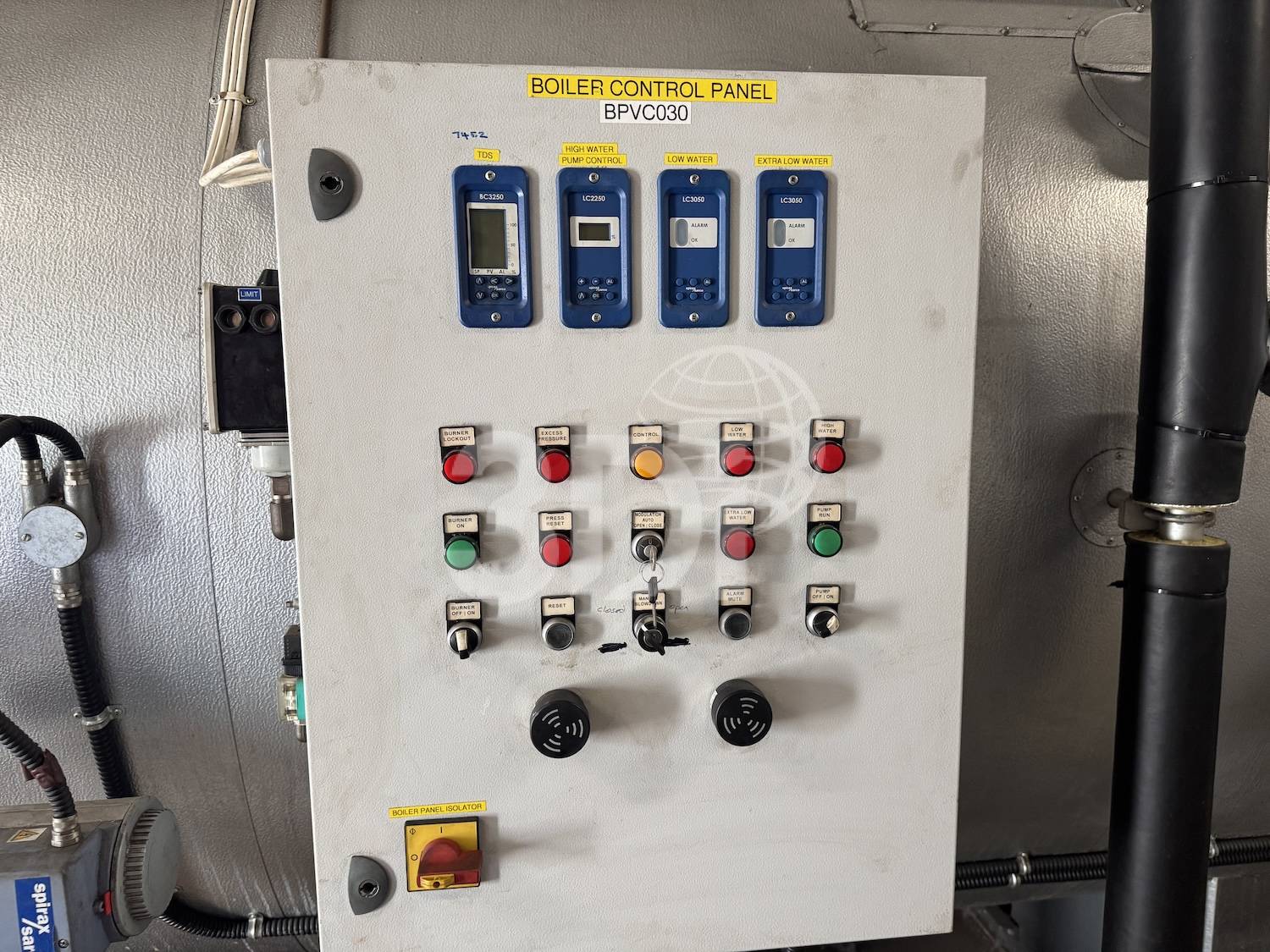 image of the control panel of a byworth yorkshireman ysx3000 steam boiler