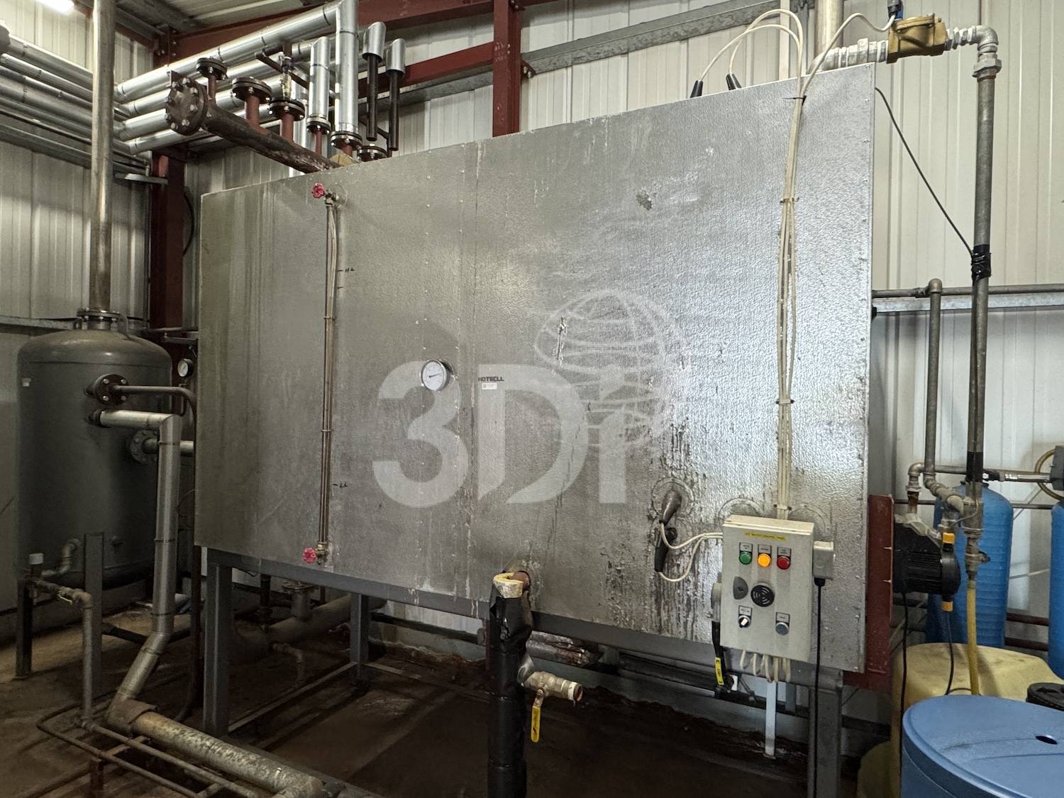 image of the hotwell and blowdown tank of a byworth yorkshireman ysx3000 steam boiler