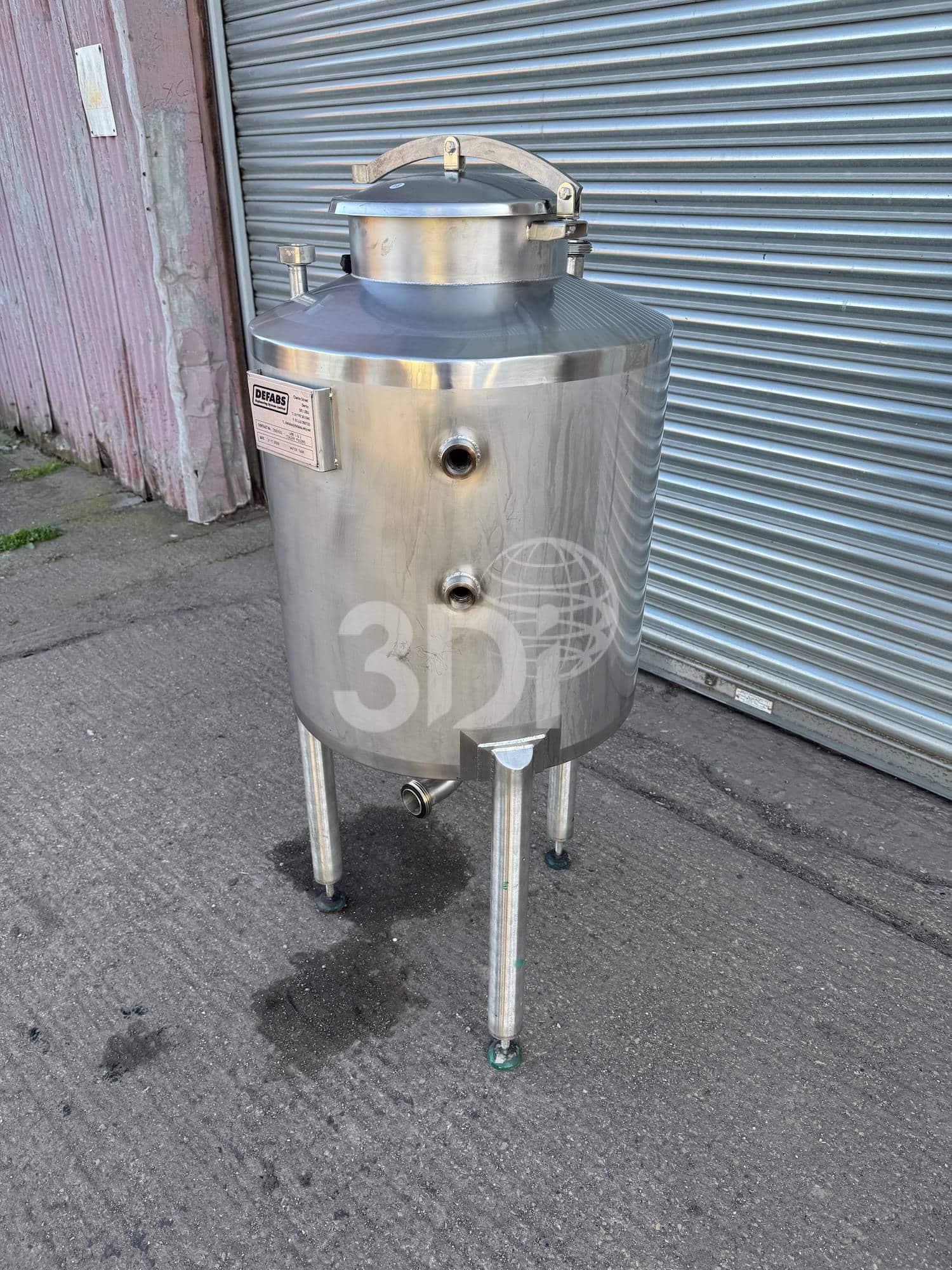 front side image of a 180 litre stainless steel storage tank